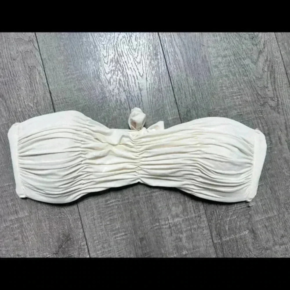 CARMEN MARC VALVO SWIMWEAR Ruched Tube Top Swim Top Size L - Picture 1 of 4